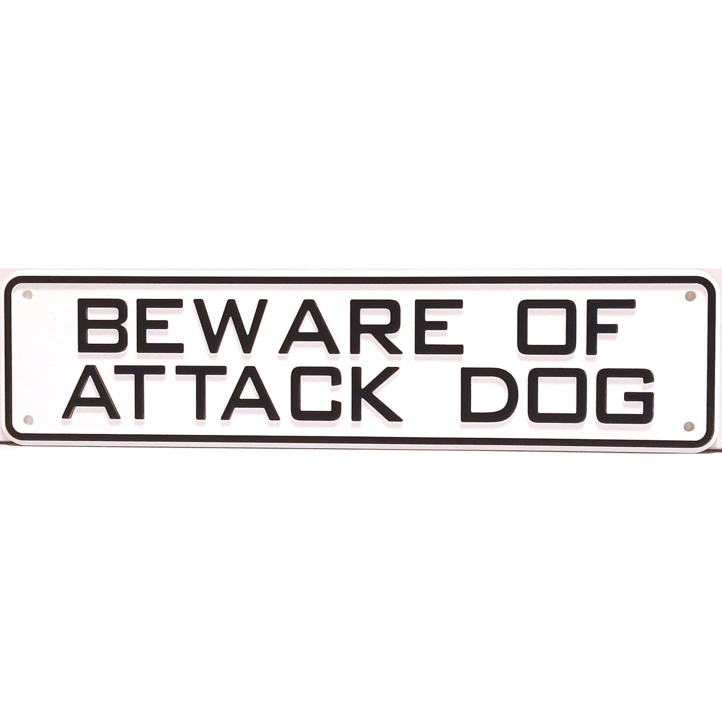 Beware Of Attack Dog Sign Solid Plastic 12 X 3