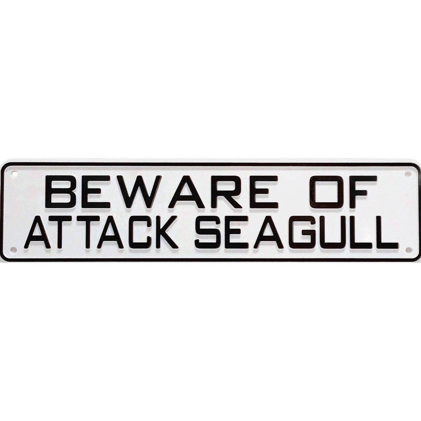 Beware Of Attack Seagull Sign Solid Plastic 12 X 3