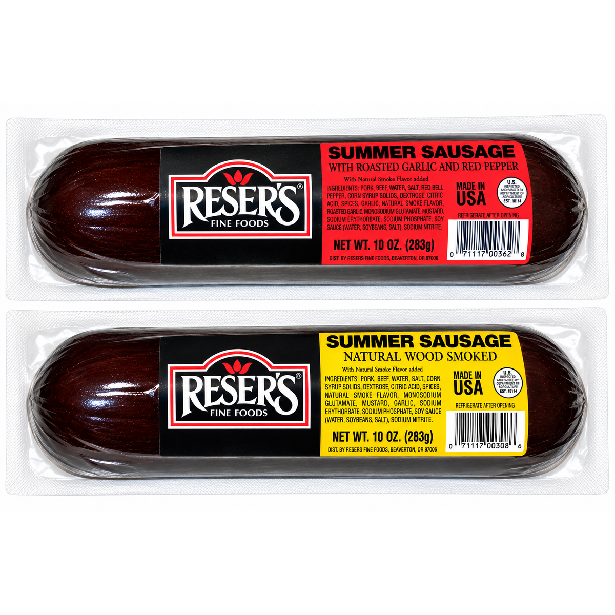 Reser's Assorted Summer Sausages Party Pack / Smoked / Garlic Mild Red Pepper 20 oz.