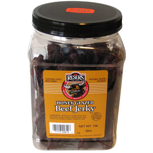 Reser's 1 Pound Natural Wood Smoked Honey Glazed Beef Jerky Jar