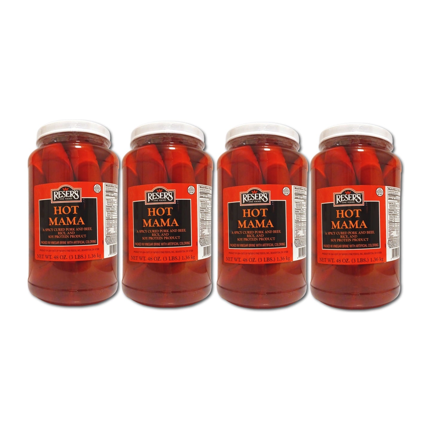 Reser's Hot Mama Pickled Sausage Gallon Jar Case of 4