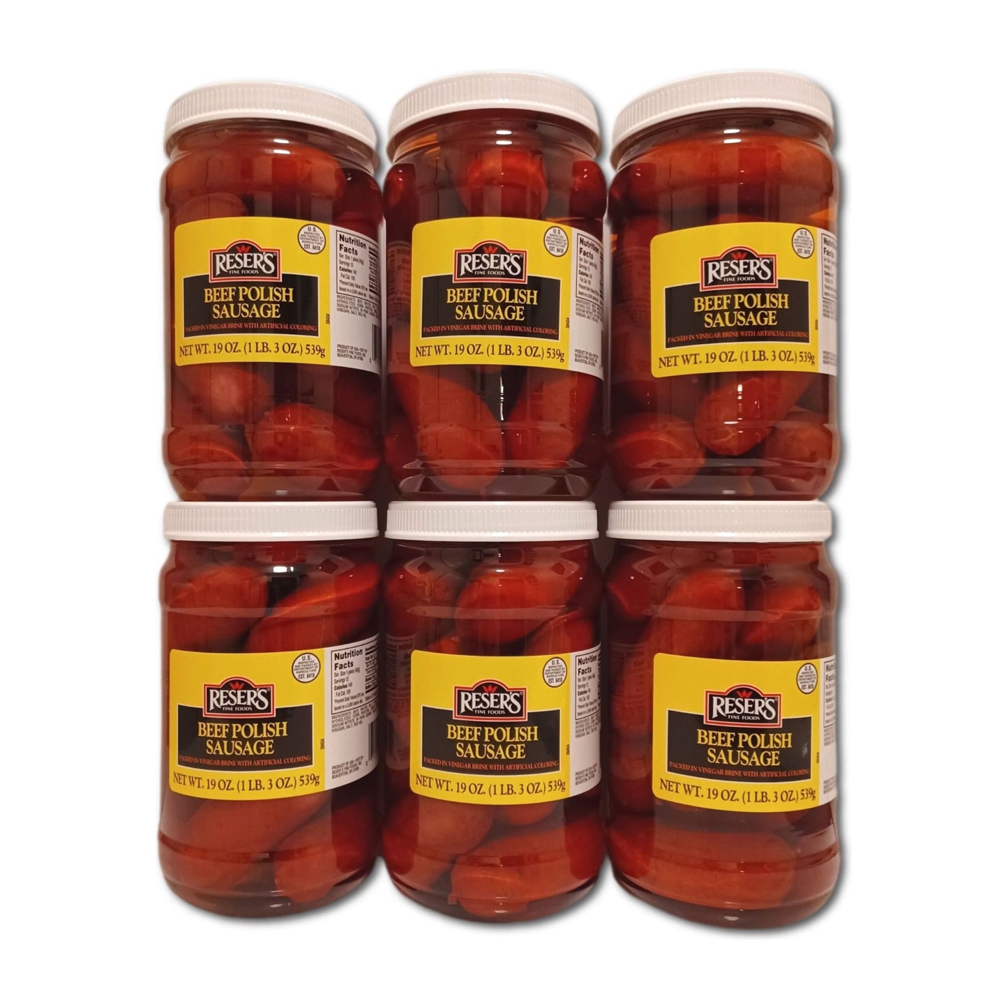 Mild Pickled Beef Polish Sausage by Reser's Case of 6 / 1 Quart Jars