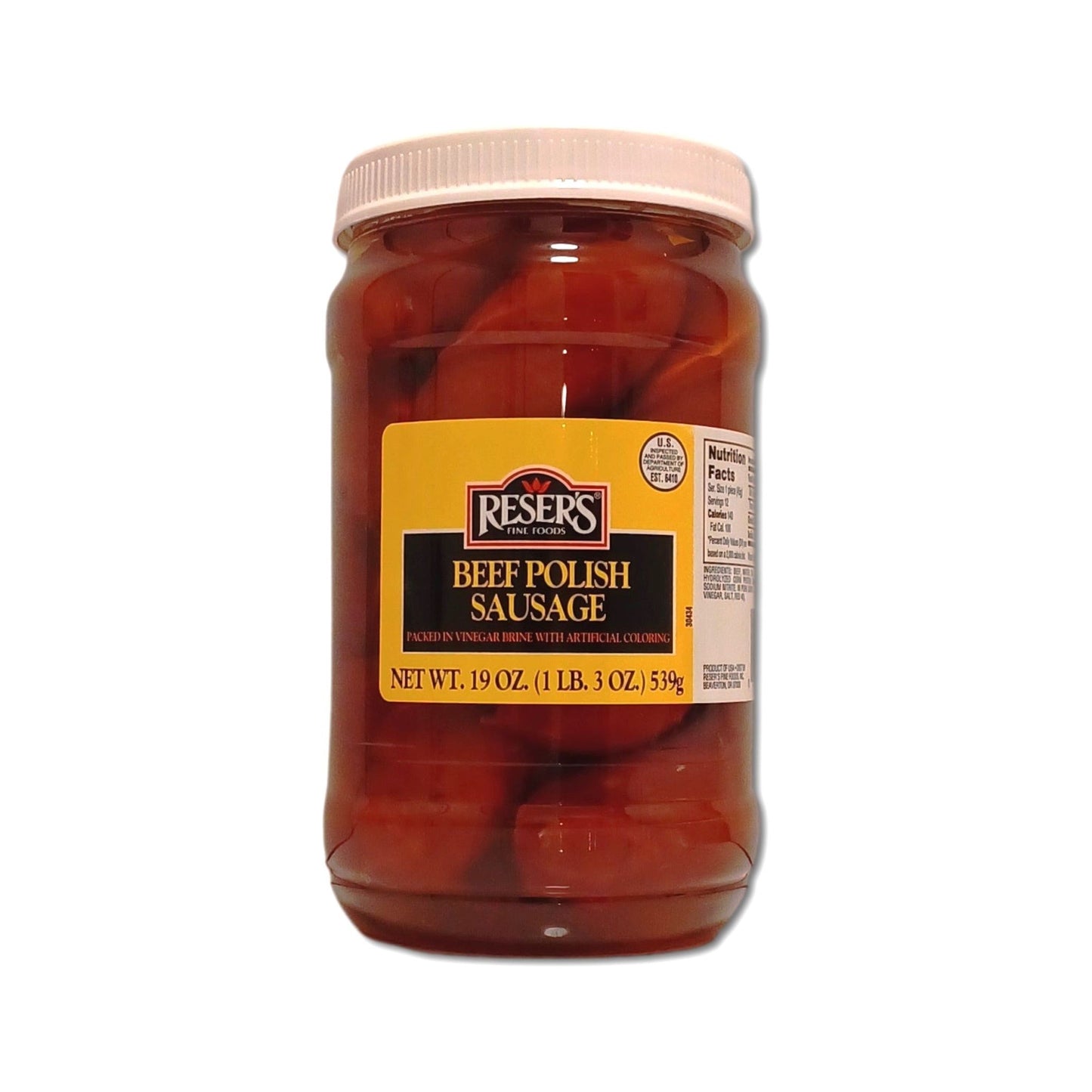 Mild Pickled Beef Polish Sausage by Reser's Case of 6 / 1 Quart Jars