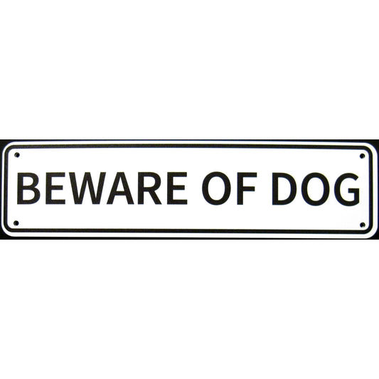 Beware Of Dog Sign Double Layered Aluminum 12 X 3