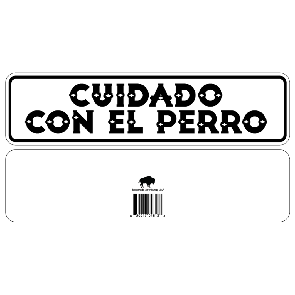 Cuidado Con El Perro (Spanish Beware Of Dog) Sign Double Layered Aluminum 12 X 3